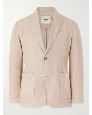 Altea Aaron Garment-dyed Linen Blazer - Natural
