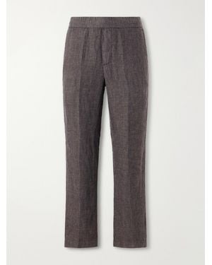 James Perse Straight-Leg Linen Suit Trousers - Grey
