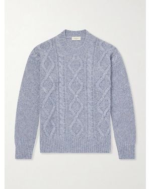 Piacenza 1733 Cable-Knit Alpaca and Wool-Blend Sweater - Blau