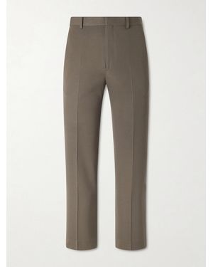 AURALEE Straight-leg Wool-gabardine Trousers - Grey