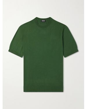 ZEGNA Knitted Cotton T-Shirt - Green