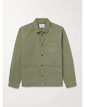Folk Assembly Garment-Dyed Cotton-Twill Overshirt - Green