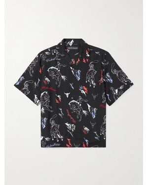 Wacko Maria Convertible-collar Printed Woven Shirt - Black