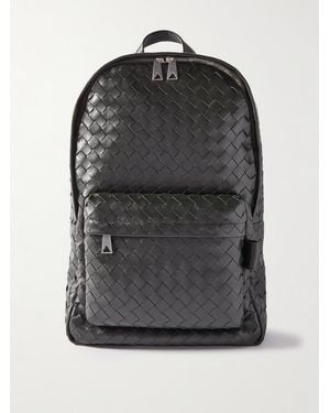 Bottega Veneta Small Intrecciato Leather Backpack - Black