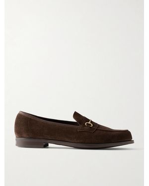Edward Green Putney Horsebit-Embellished Suede Loafers - Brown
