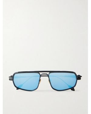 Jacques Marie Mage Kalispell Aviator-Style Titanium Sunglasses - Blue