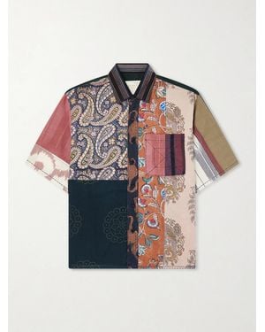 Kardo Yuto Patchwork Cotton Shirt - Blue