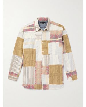 Monitaly Garson Patchwork Cotton-Flannel Shirt - Natural