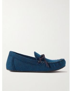 MR P. Recycled-Felt Slippers - Blue