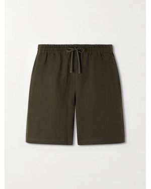 Aimé Leon Dore Straight-Leg Linen Drawstring Shorts - Green