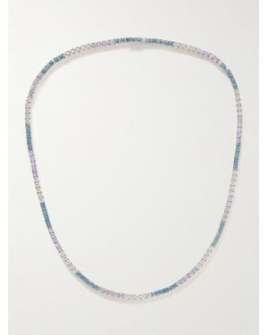 Hatton Labs Sterling Laboratory-Grown Crystal Tennis Necklace - White