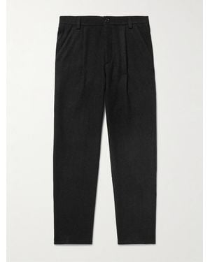 Oliver Spencer Morton gerade geschnittene Anzughose aus einer Baumwollmischung mit Falten - Schwarz