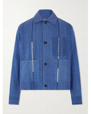 Kardo Bodhi Cotton-Jacquard Jacket - Blau