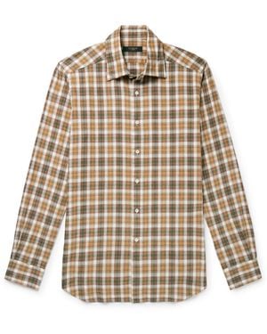 Slowear Glanshirt Slim-Fit Checked Cotton-Flannel Shirt - Natural