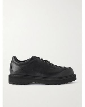 Diemme Ampezzo Low Rubber-trimmed Full-grain Leather Boots - Black