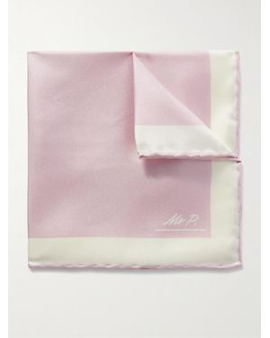 MR P. Silk-Twill Pocket Square - Pink
