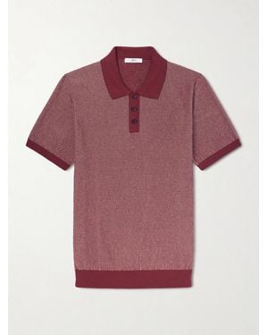 MR P. Honeycomb-Knit Silk And Cotton-Blend Polo Shirt - Red