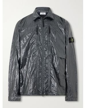 Stone Island Garment-Dyed Nylon Zip-Up Jacket - Gray