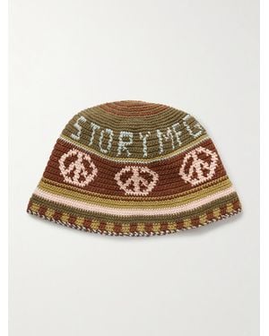 STORY mfg. Brew Crocheted Organic Cotton Bucket Hat - Metallic
