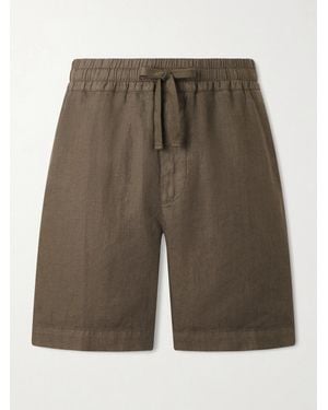 Altea Samuel Straight-leg Linen Shorts - Grey