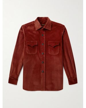 Rubinacci Rube Cotton-Corduroy Overshirt - Red