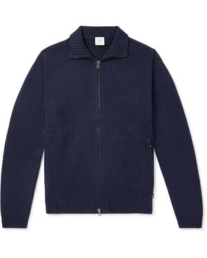 Bogner Dexter Wool And Cashmere-blend Zip-up Cardigan - Blue
