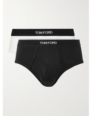 Tom Ford Two-Pack Stretch-Cotton And Modal-Blend Briefs - Black