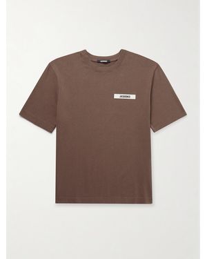 Jacquemus Logo-Appliquéd Cotton-Jersey T-Shirt - Brown