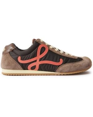 Loewe Ballet Runner 2.0 Logo-Appliquéd Shell, Suede And Leather Sneakers - Brown