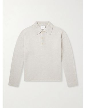 The Elder Statesman Dume Rugby Cashmere Polo Jumper - White