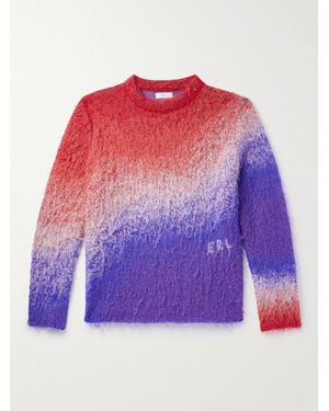 ERL Logo-Intarsia Degradé Brushed Mohair-Blend Jumper - Purple