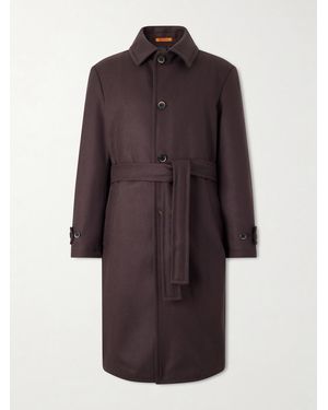 Barena Belted Wool-Blend Coat - Purple