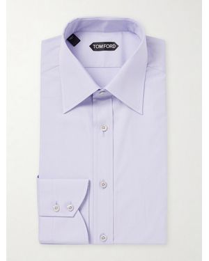 Tom Ford Classic-collar Cotton-poplin Shirt - Blue