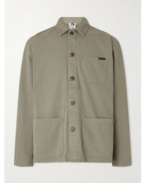 Nudie Jeans Buddy Herringbone Organic Cotton-twill Chore Jacket - Green