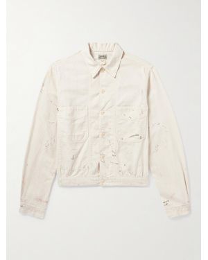 RRL Mathieu Paint-Splattered Cotton-Twill Shirt Jacket - Natural