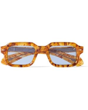 Jacques Marie Mage Sandro Rectangular-Frame Tortoiseshell Acetate Sunglasses - Orange