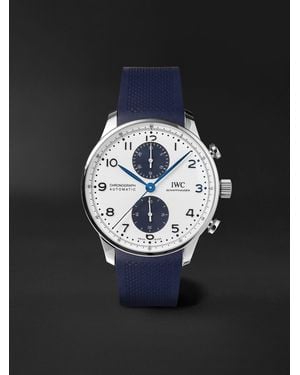 IWC Schaffhausen Portugieser Automatic Chronograph 41Mm Stainless Steel And Rubber Watch, Ref. No. Iw371620 - Blue