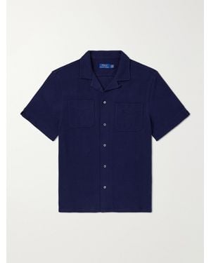 Polo Ralph Lauren Pointelle Cotton-Knitted Polo Shirt - Blue
