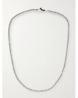 Mikia Hematite Beaded Necklace - White