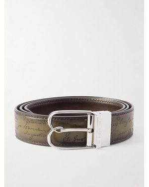 Berluti B Volute 3.5Cm Scritto Venezia Leather Belt - Brown