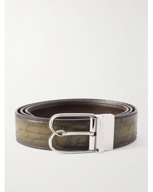 Berluti B Volute 3.5Cm Scritto Venezia Leather Belt - Brown