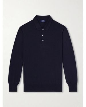 William Lockie Virgin Wool Polo Shirt - Blue