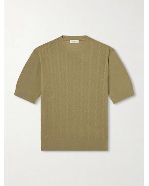 Piacenza 1733 Knitted Silk And Cotton-blend T-shirt - Green