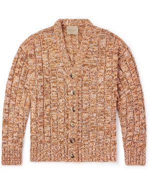 Federico Curradi Ribbed Mulberry Silk Cardigan - Natural