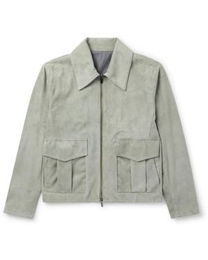 STÒFFA Suede Bomber Jacket - Green