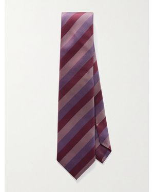 Charvet 8.5Cm Striped Silk Tie - Purple