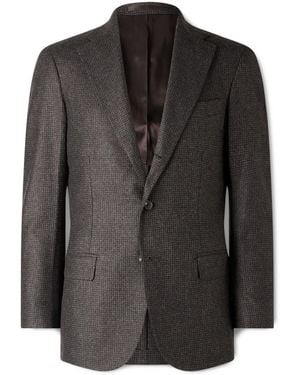 J. Mueser Waverly Puppytooth Wool Suit Jacket - Black