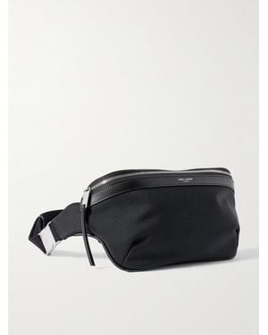 Saint Laurent Leather-Trimmed Canvas Belt Bag - Black