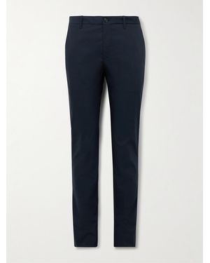 Slowear Teknosartorial Slim-Fit Cotton-Blend Poplin Trousers - Blue