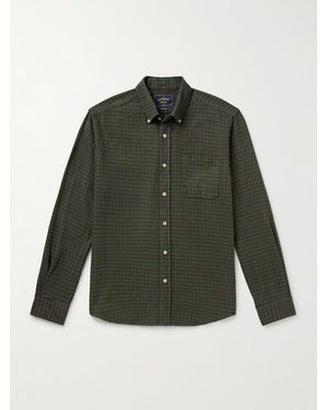 Portuguese Flannel Lago Button-down Collar Checked Cotton-flannel Shirt - Green